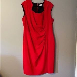 Red cocktail dress Calvin Klein